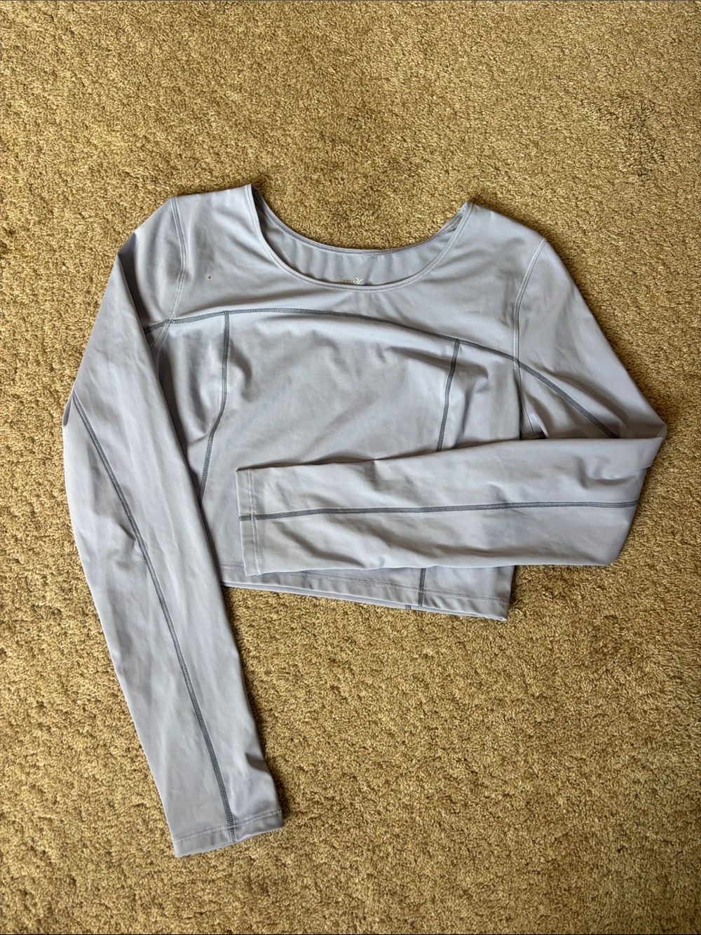 Old Navy Light Active Long Sleeve Cropped Top with Contrast Seams